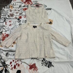 Cream 2-piece blazer and top‎ set